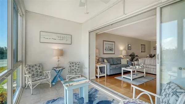 a living room with furniture