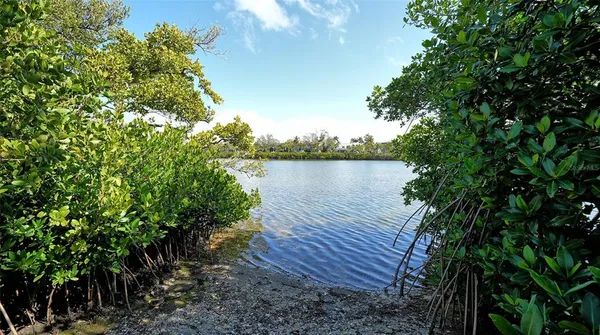 a view of a wooden floor and a lake