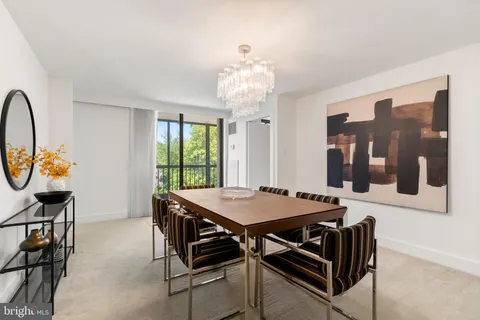 a table and chairs in a room