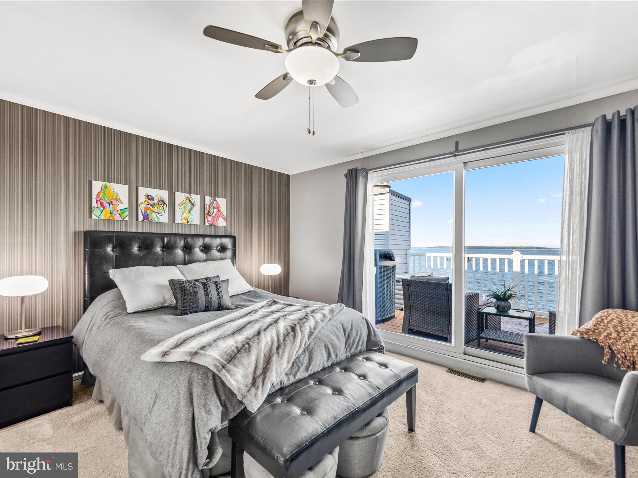 721 Rusty Anchor Road, Unit 22 Ocean City, MD 21842 - Photo 25 of 31 Primary bedroom with spectacular bay views!