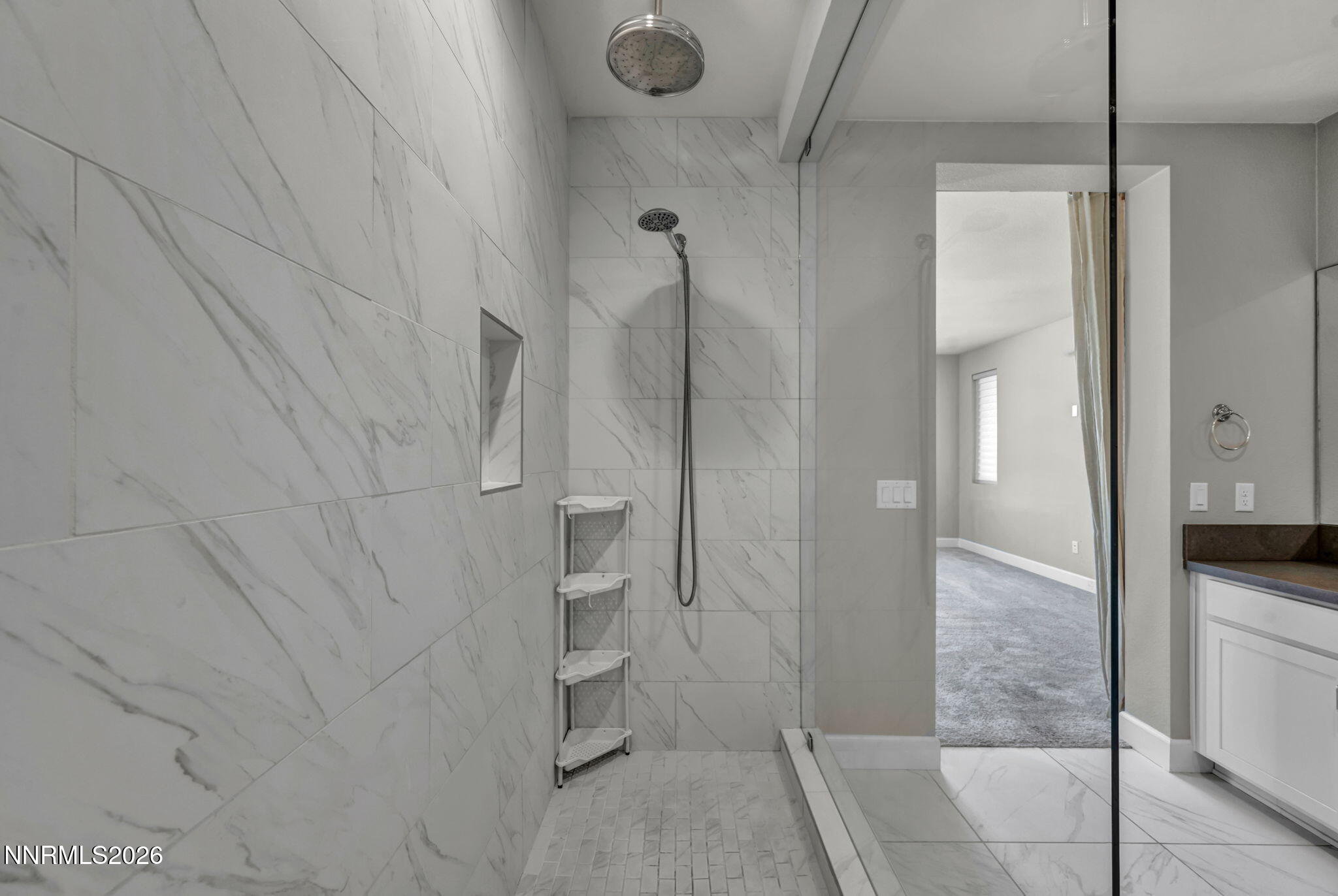 9267 Blue Basin Trail Reno, NV 89521 - Photo 40 of 95 a bathroom with a shower and a sink