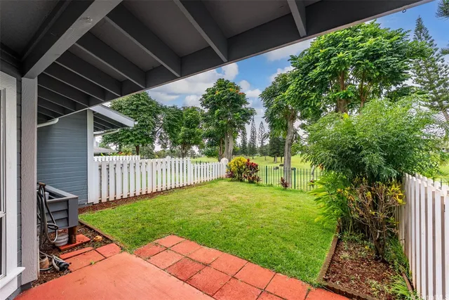 a view of a backyard with a small cabin