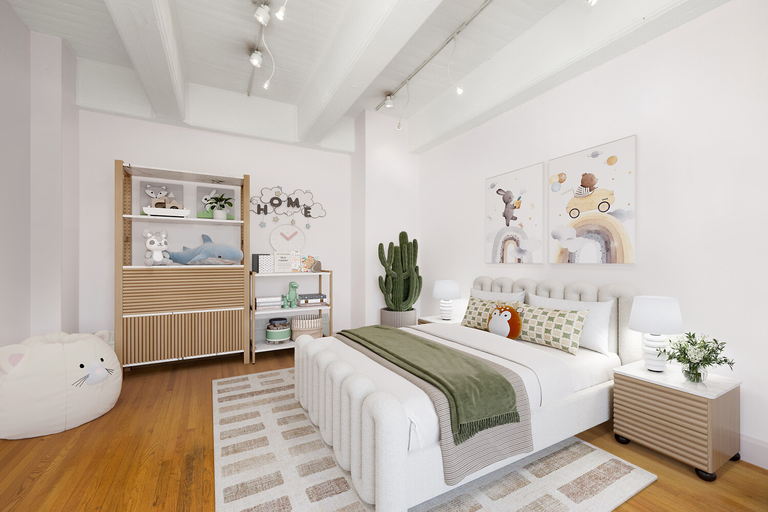 30 Main Street, Unit 3F Brooklyn, NY 11201 - Photo 5 of 12 a bedroom with a large bed and a couch