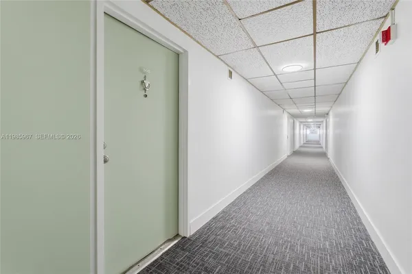 a view of hallway with stairs