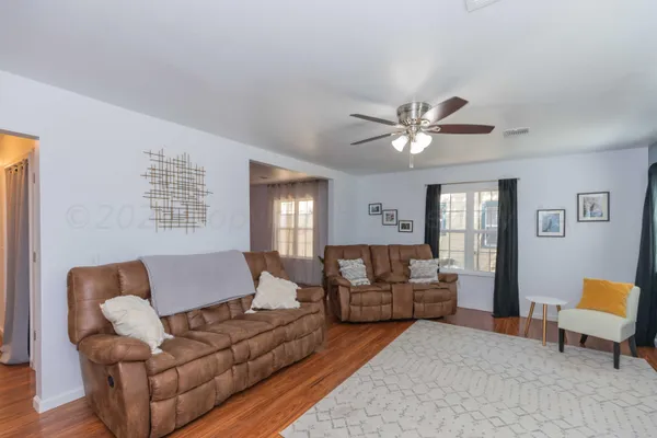 a living room with furniture