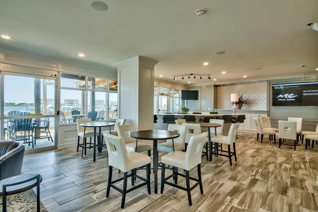 a view of a terrace with lake view and mountain view