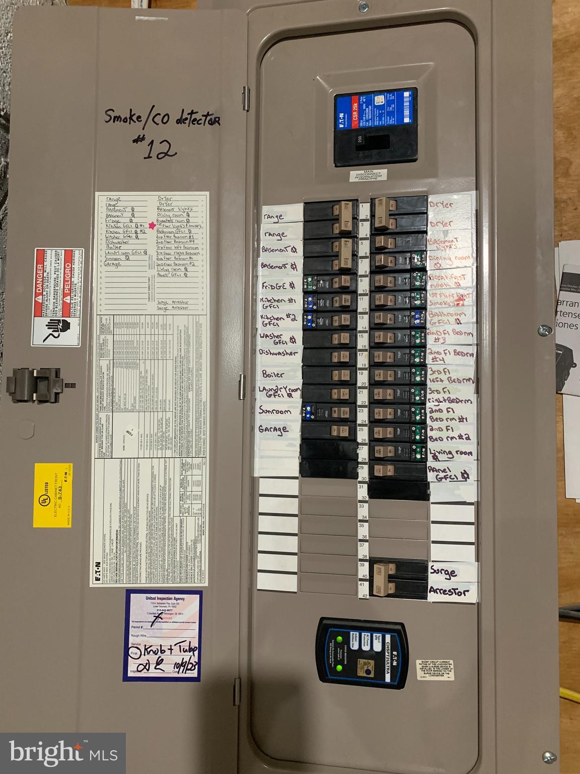 7115 Llanfair Road Upper Darby, PA 19082 - Photo 41 of 49 New electrical panel box - labeled & approved.