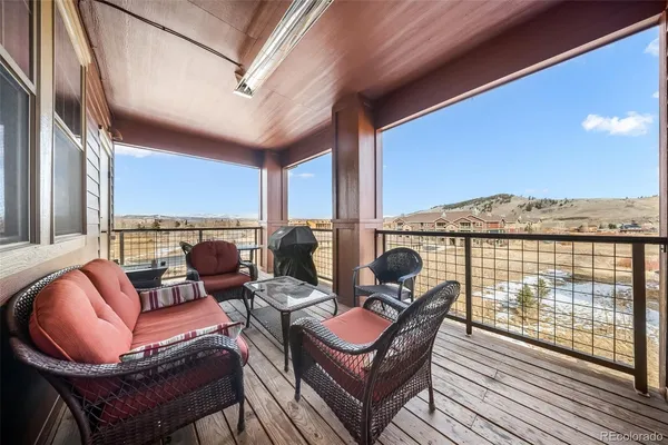 a outdoor living space with furniture
