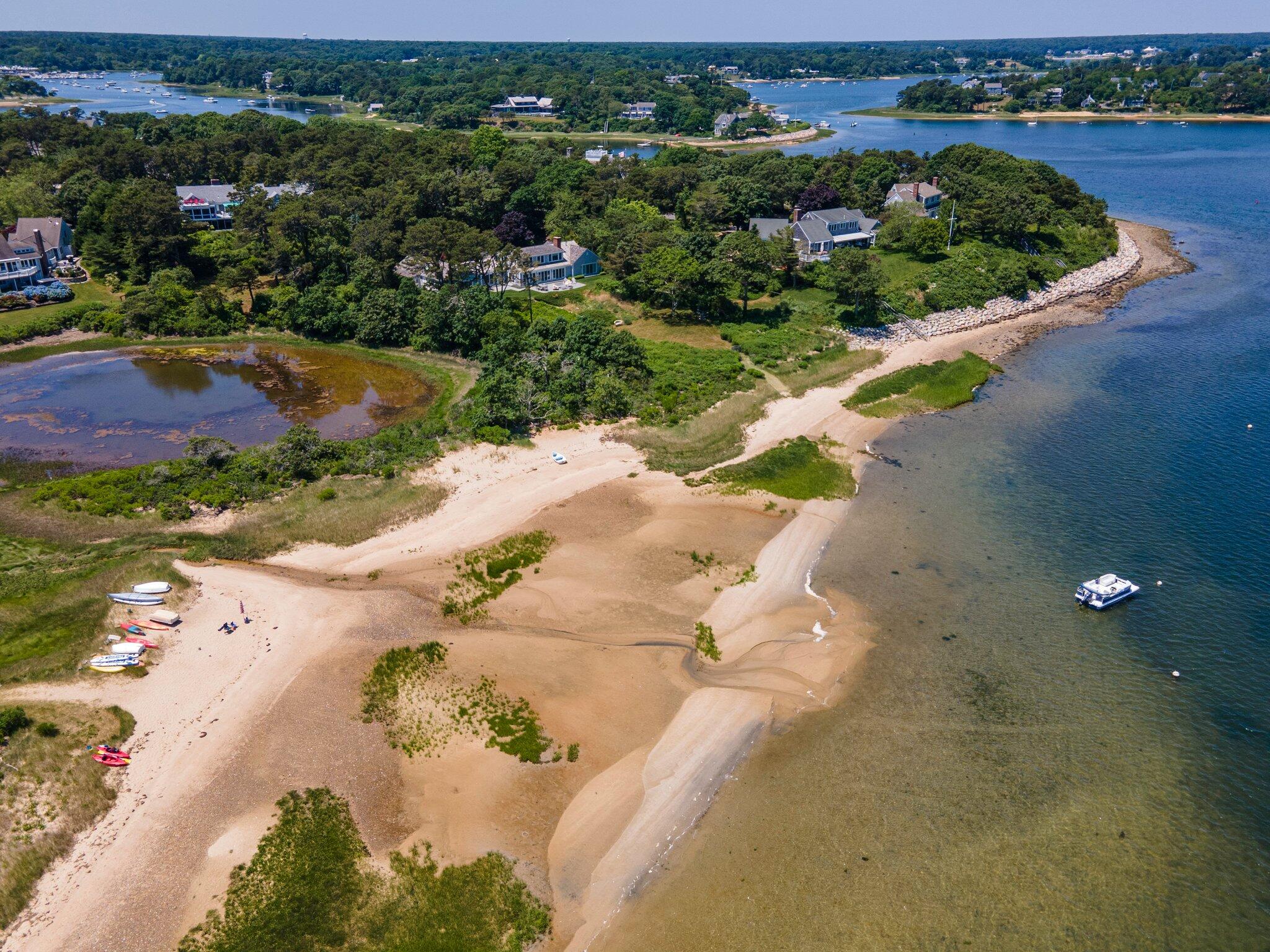 75 Whidah Road Chatham, MA 02650 - Photo 43 of 47 an aerial view of a houses with a lake view