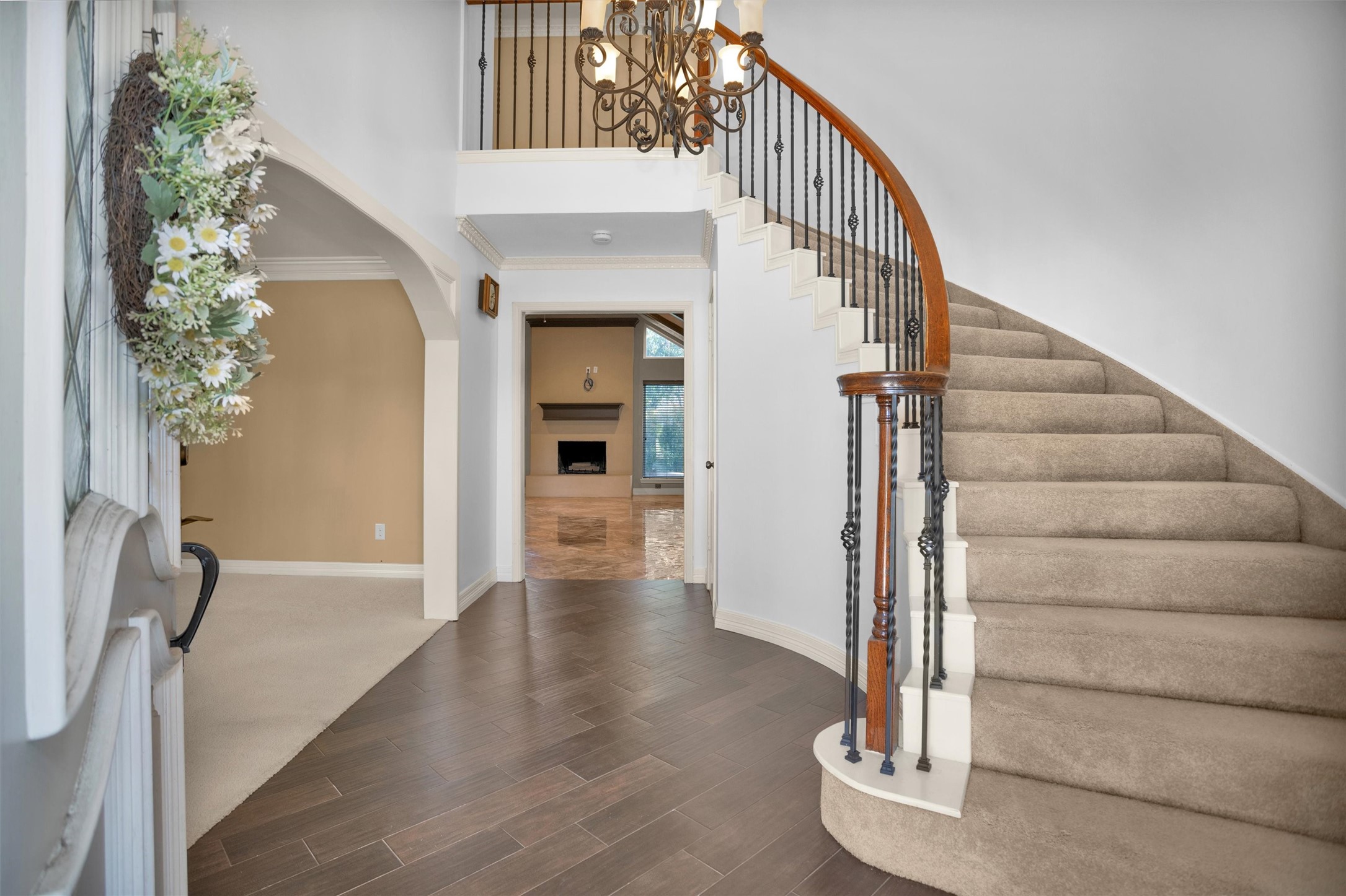 6903 Farnaby Court Spring, TX 77379 - Photo 4 of 49 a view of entryway and hall with wooden floor