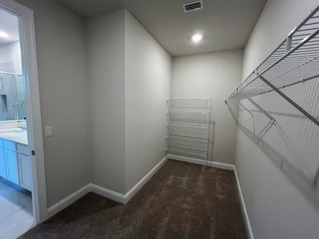 a view of storage and utility room with racks on the wall
