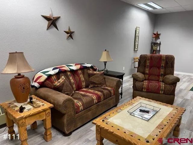 a living room with furniture