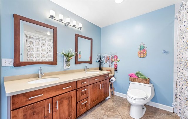6914 Red Barn Road Crystal Lake, IL 60012 - Photo 50 of 63 a bathroom with a sink vanity mirror and toilet