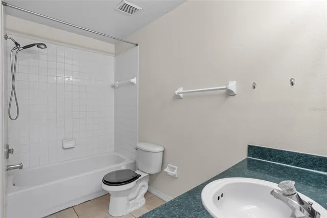 a aerial view of a house with a yard and potted plants