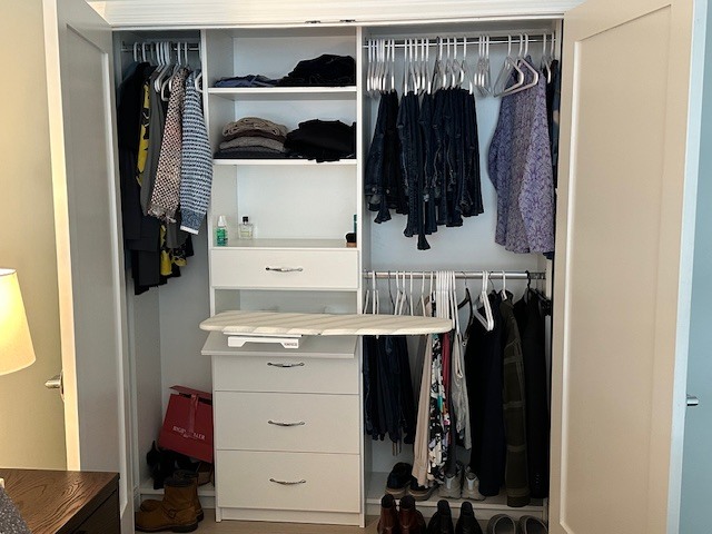 40 East Cedar Street, Unit 18B Chicago, IL 60611 - Photo 16 of 24 a view of walk in closet with clothes and shoes