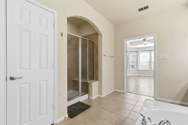 an empty room with windows