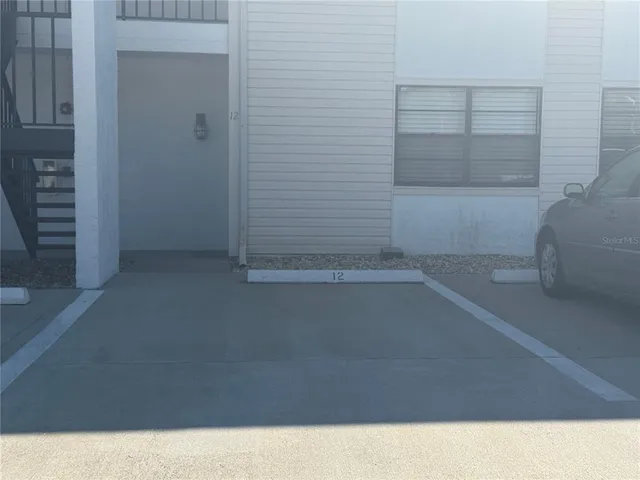 a view of a bench in the roof deck