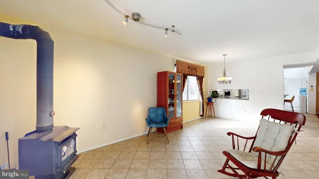 a living room with furniture and a couch