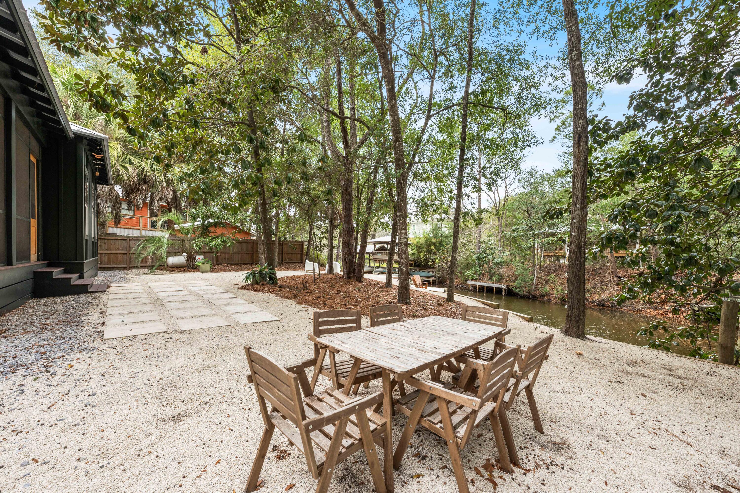 294 West Point Washington Road Santa Rosa Beach, FL 32459 - Photo 38 of 46 a view of a patio with a table and chairs