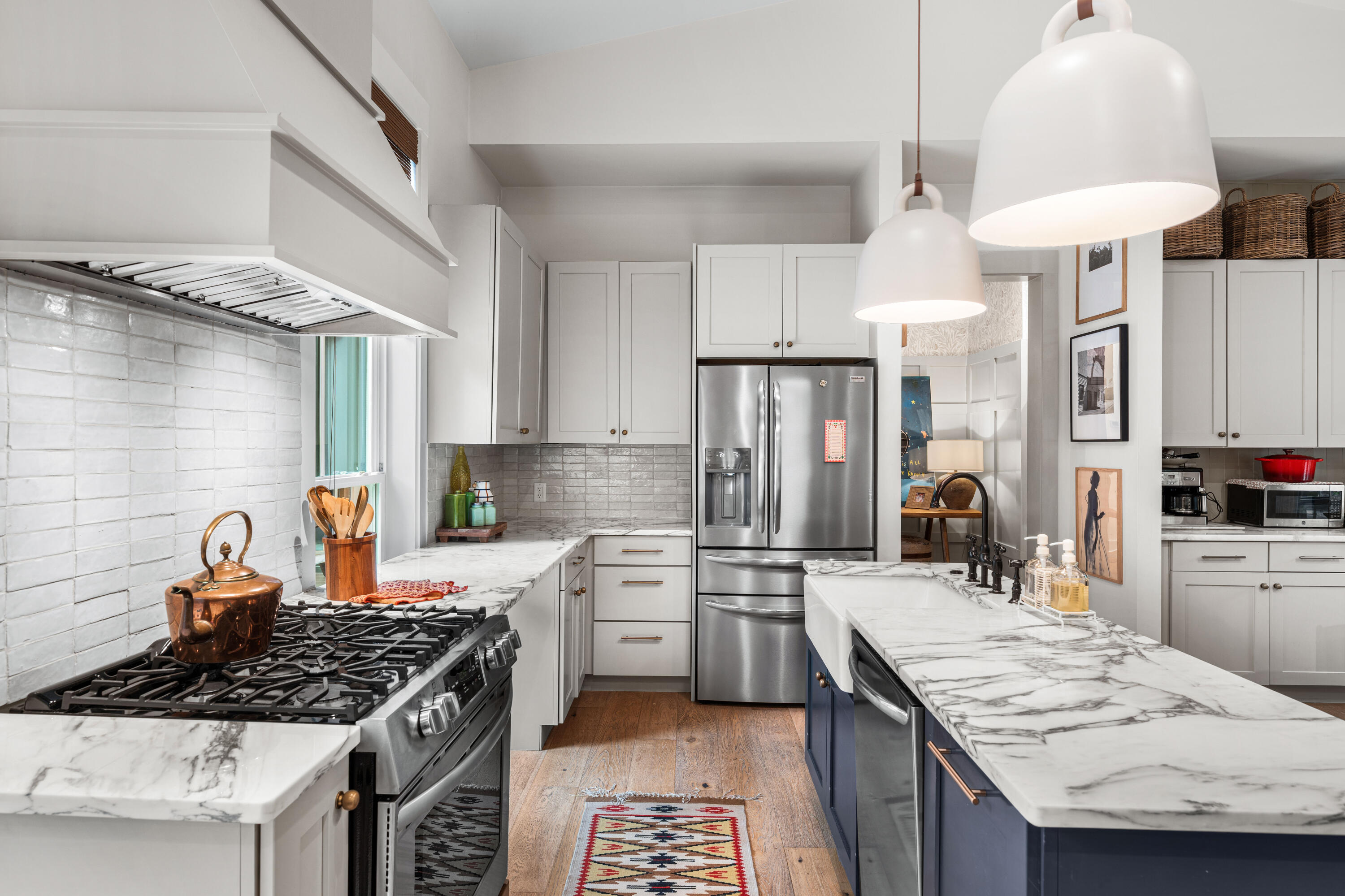 294 West Point Washington Road Santa Rosa Beach, FL 32459 - Photo 8 of 46 a kitchen with granite countertop a sink stove and refrigerator