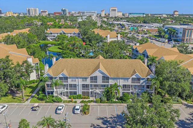 an aerial view of multiple houses