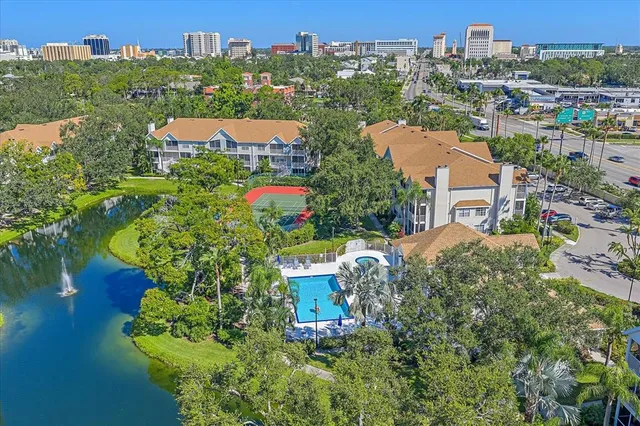 an aerial view of a house