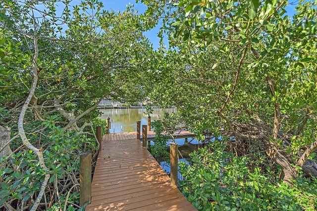 a view of a lake with houses