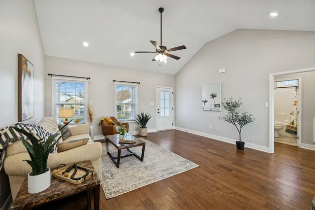 a living room with furniture