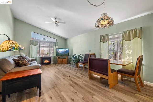 a living room with furniture