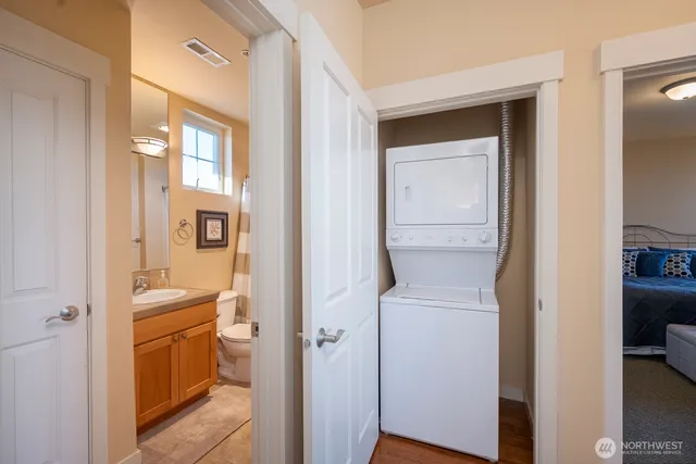 a room with a washer and dryer
