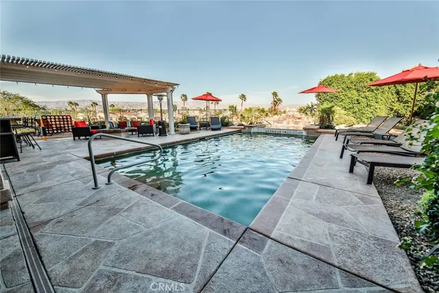 a view of a chairs and tables in the patio