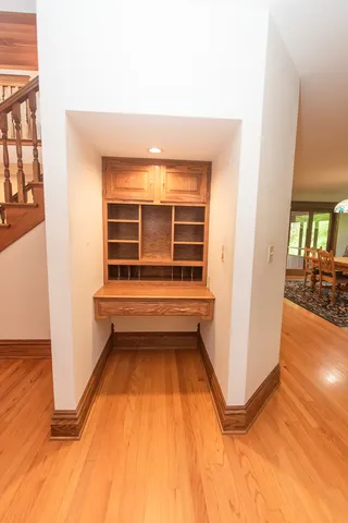 an empty room with windows