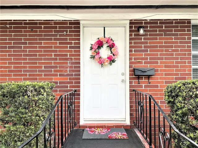 a view of a door and an outdoor space