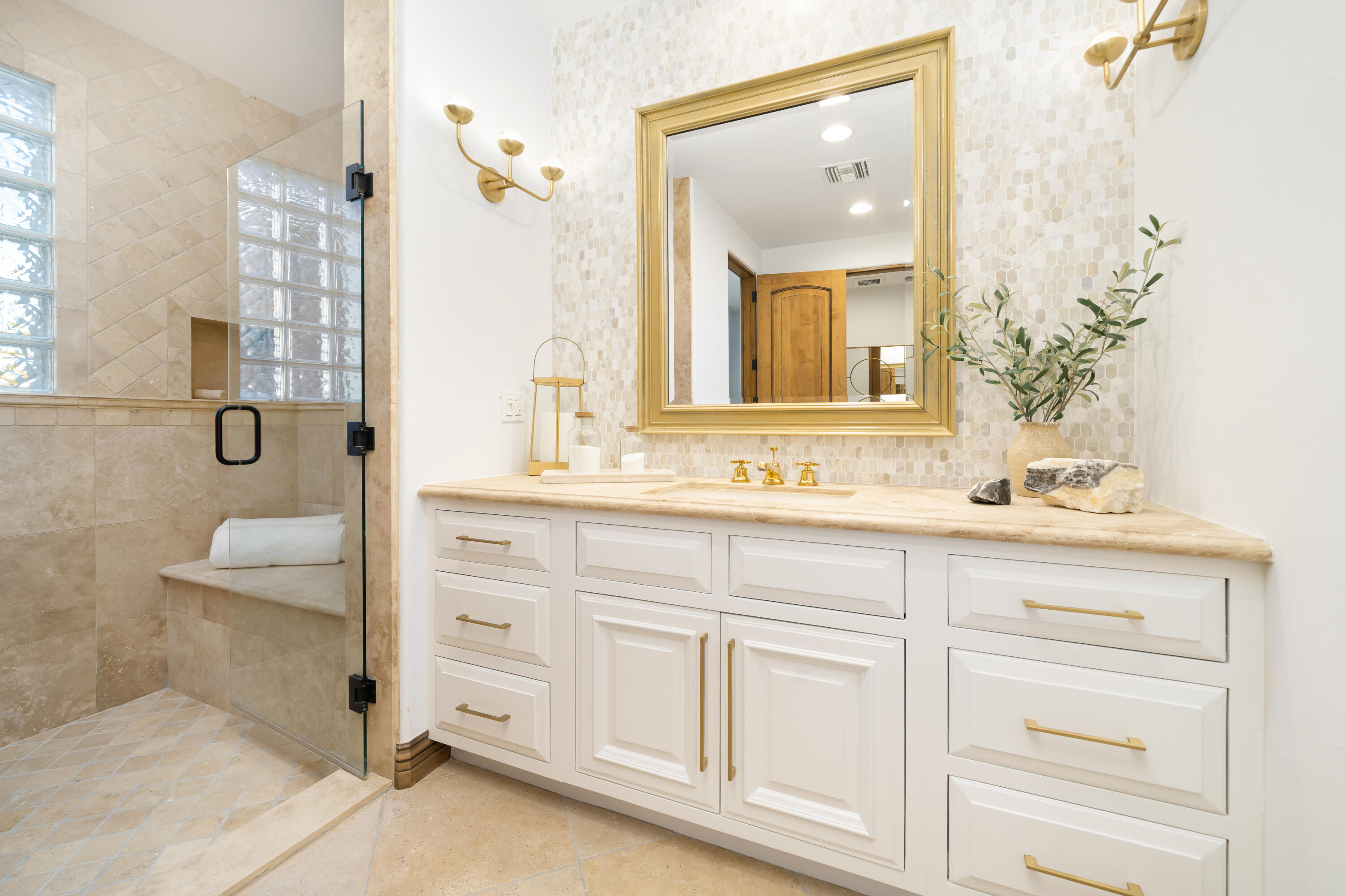 80820 Via Portofino La Quinta, CA 92253 - Photo 37 of 52 a bathroom with a sink a toilet and a mirror