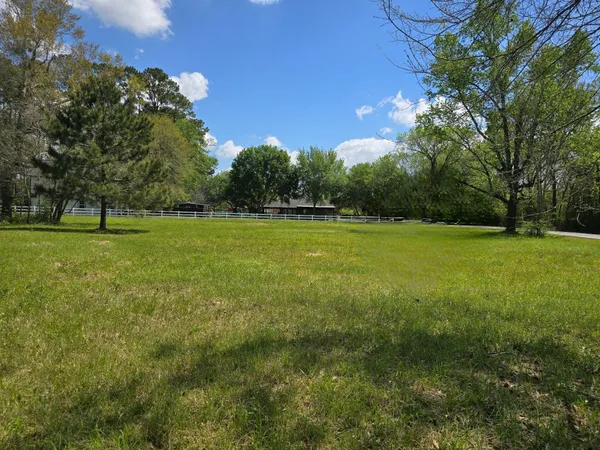 a view of a big yard with a fountain