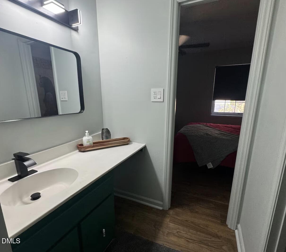 6369 New Market Way Raleigh, NC 27615 - Photo 9 of 14 a bathroom with a sink and a mirror