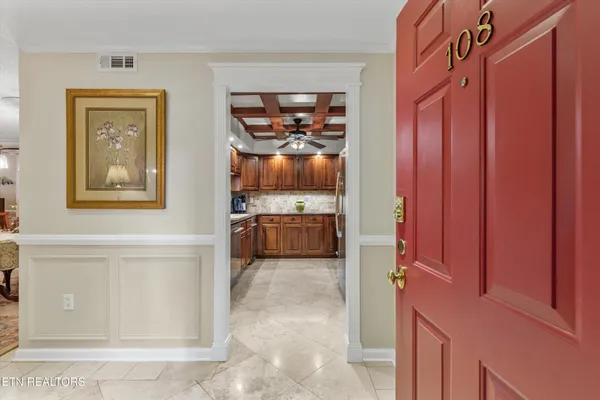a view of a hallway with a elevator