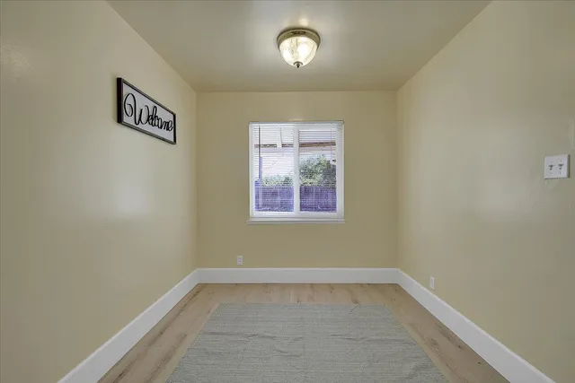 an empty room with a window