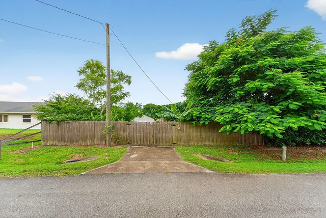 a view of a backyard