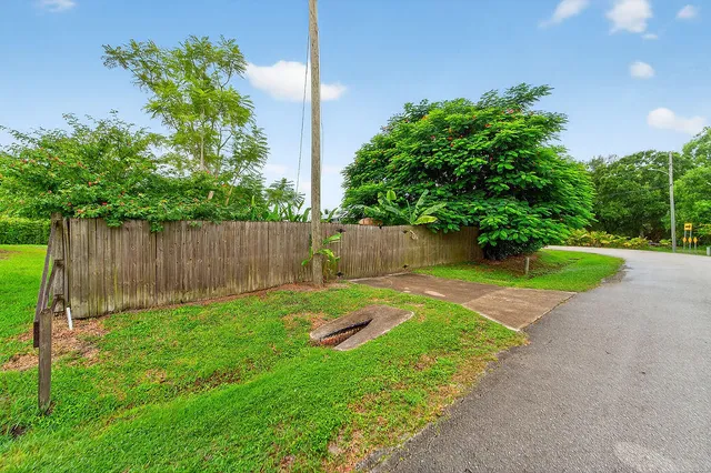 a view of a backyard with a garden