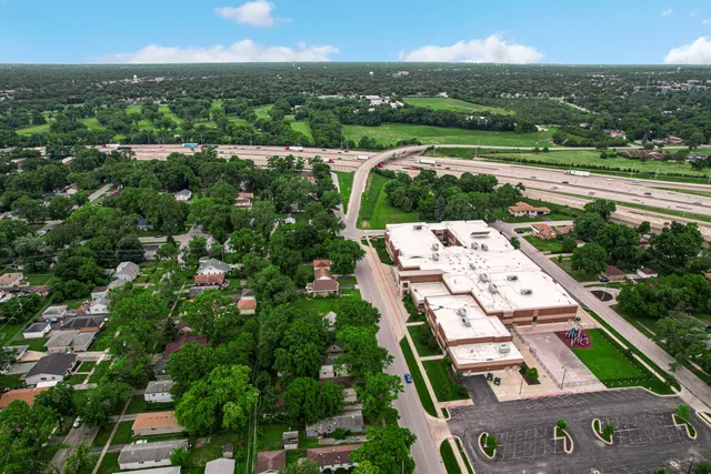an aerial view of multiple house