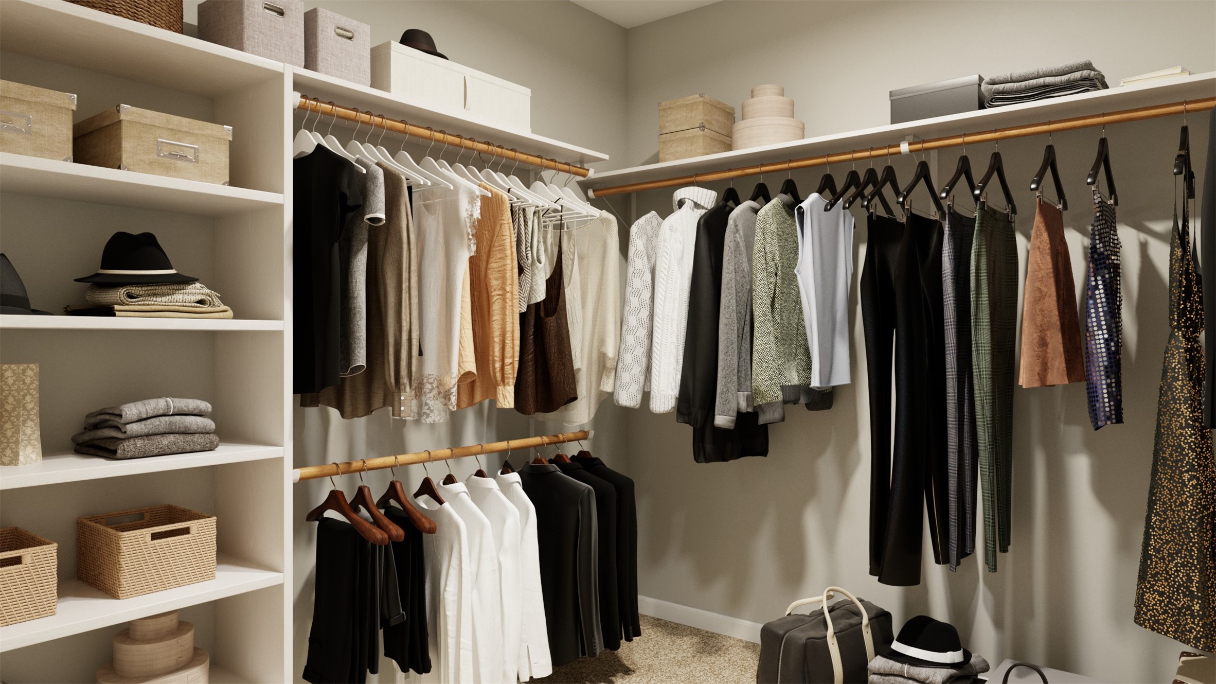 12123 Walden Road Montgomery, TX 77356 - Photo 19 of 32 a view of walk in closet with clothes and shoes