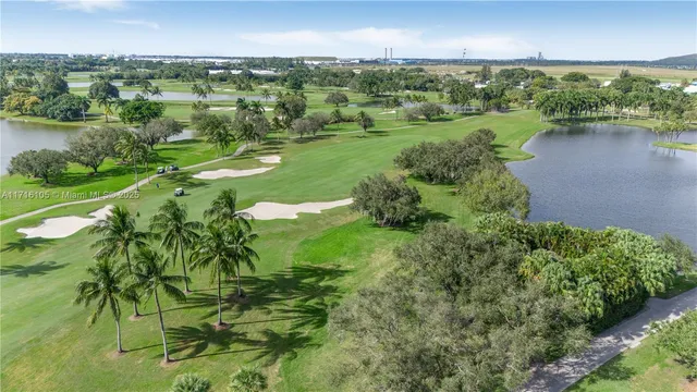 a view of a lake with a city