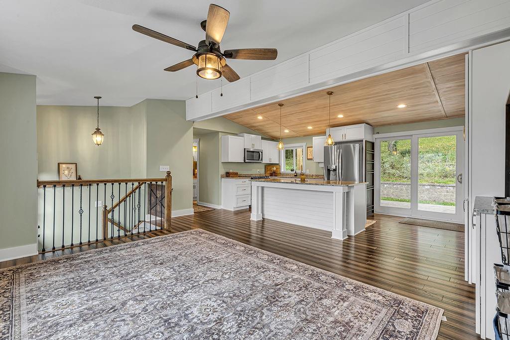 4173 River Road Beaver Falls, PA 15010 - Photo 6 of 33 Lovely view of the kitchen with the wood accented ceiling with recessed lighting.