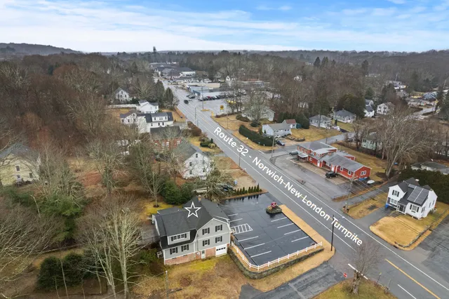 an aerial view of a city
