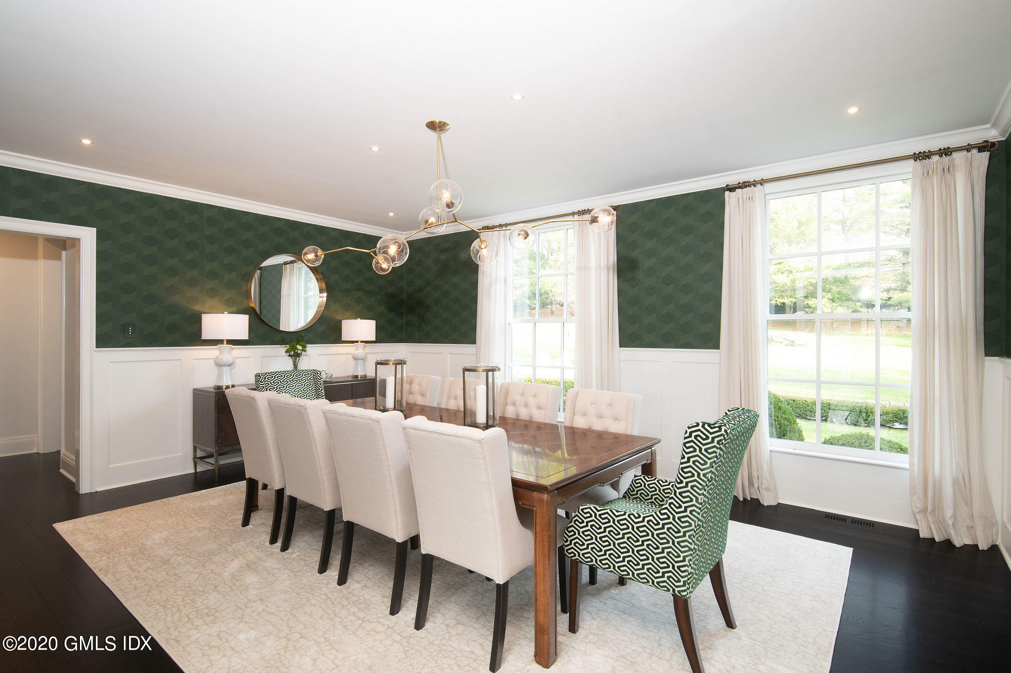 390 Round Hill Road Greenwich, CT 06831 - Photo 10 of 31 a view of a dining room with furniture window and wooden floor