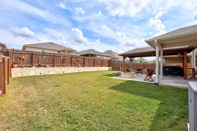 a view of a big yard next to a building