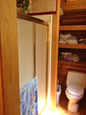 8 Old Worcester Road Westminster, MA 01473 - Photo 10 of 25 a bathroom with a toilet and a shower curtain