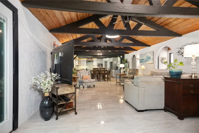 a living room filled with furniture