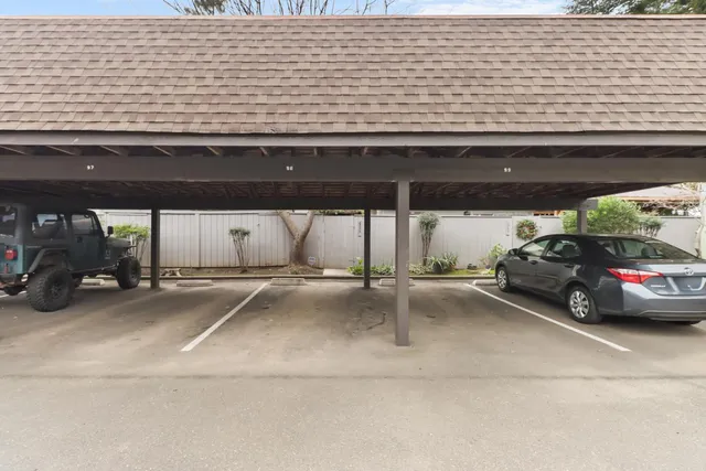 a car parked in front of a building